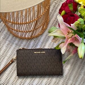 Michael Kors Brown Wristlet